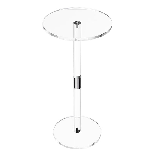 Acrylic Drink Table Clear End Round Top With Solid Post Modern Cake Stand Transparent Side Desk For Coffee Food Snack Easy Assembly 25.4 X 54 Cm Other