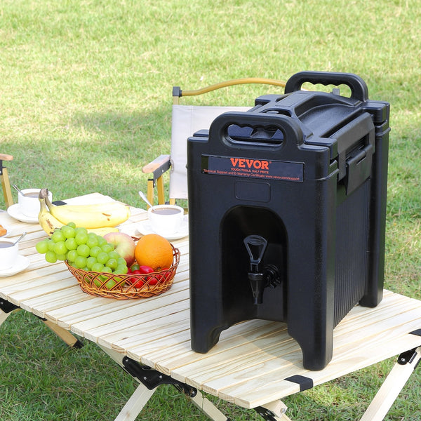 Vevor Insulated Beverage Dispenser 9.5 L Food Grade Ldpe Hot And Cold Server Thermal Drink Cooler With 23 Mm Pu Layer Two Stage Faucet Handle For Rest
