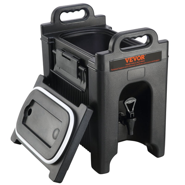 Vevor Insulated Beverage Dispenser 9.5 L Food Grade Ldpe Hot And Cold Server Thermal Drink Cooler With 23 Mm Pu Layer Two Stage Faucet Handle For Rest