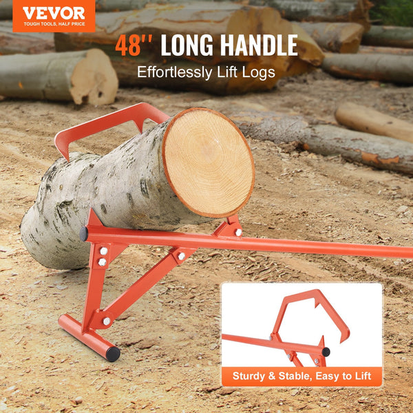 Timberjack 46.5 In Heavy Duty Steel Log Roller Lifter With Adjustable Cant Hook Logging Tools Jack For Logs Ups 25" Dia Rolling Cutting And Lifting Ot