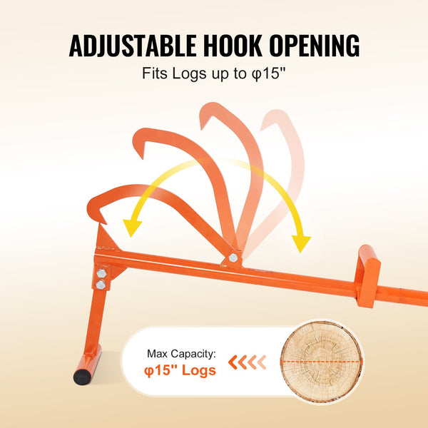 Timberjack 46.5 In 1 Heavy Duty Steel Log Lifter Multifunctional Roller Adjustable Cant Hook Logging Tools Jack Forestry Multitool Rolling Cutting Lif