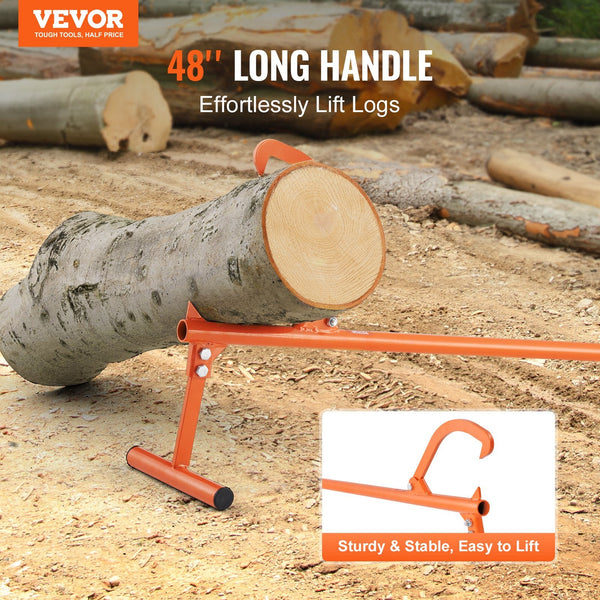 Timberjack 48 In Heavy Duty Log Lifter With Metal Handle Roller Adjustable Cant Hook Logging Tools Jack Other Hand Tools