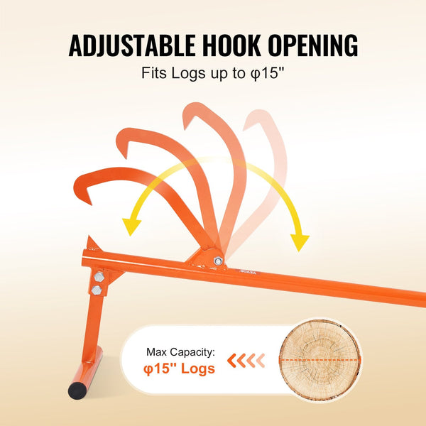 Timberjack 48 In Heavy Duty Log Lifter With Metal Handle Roller Adjustable Cant Hook Logging Tools Jack Other Hand Tools