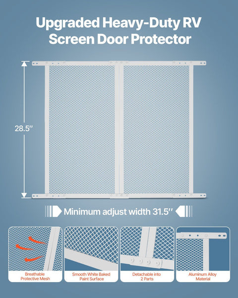 Rv Screen Door Protector 800 X 723.9 Mm Grille Easy To Install And Disassemble Reinforced Breathable Protective Mesh Aluminum Alloy Camper Entry For P