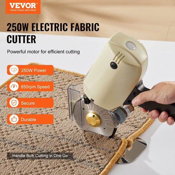 Fabric Cutter 250W Electric Rotary Cutting Machine 1.1" Thickness Octagonal Knife With Replacement Blade And Sharpening Stones For Multi Layer Cloth L