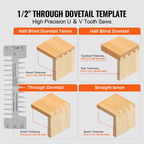 Vevor Dovetail Jig Woodworking Router Bits Templates Furniture Cabinet Making Other Power Tools