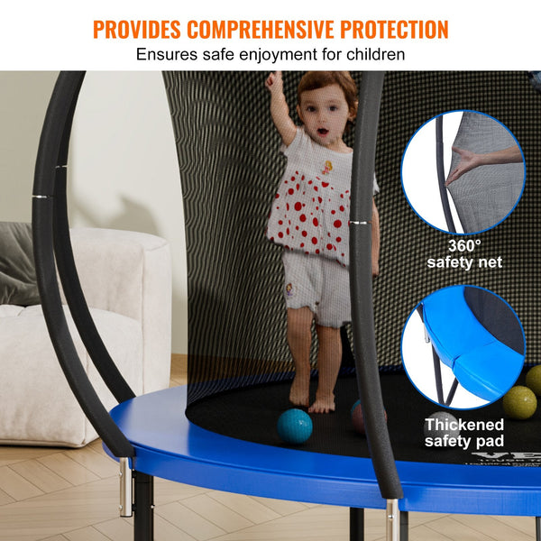 Vevor 10Ft Trampoline 330 Lbs With Enclosure Net Ladder And Curved Pole Heavy Duty Jumping Mat Spring Cover Padding Outdoor Recreational For Kids Adul