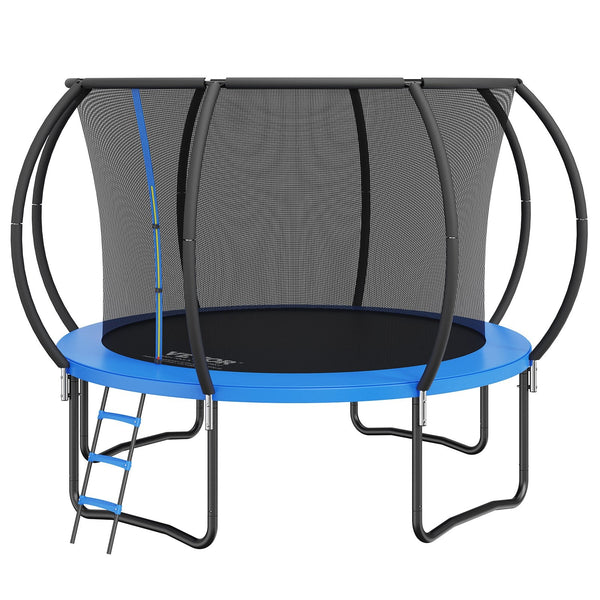 Vevor 10Ft Trampoline 330 Lbs With Enclosure Net Ladder And Curved Pole Heavy Duty Jumping Mat Spring Cover Padding Outdoor Recreational For Kids Adul