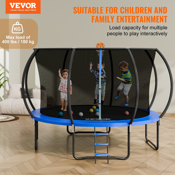 Vevor 3.66M Trampoline 181 Kg With Enclosure Net Ladder And Curved Pole Heavy Duty Jumping Mat Spring Cover Padding Outdoor Recreational For Kids Adul