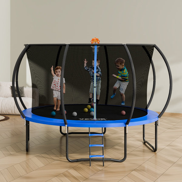 Vevor 3.66M Trampoline 181 Kg With Enclosure Net Ladder And Curved Pole Heavy Duty Jumping Mat Spring Cover Padding Outdoor Recreational For Kids Adul