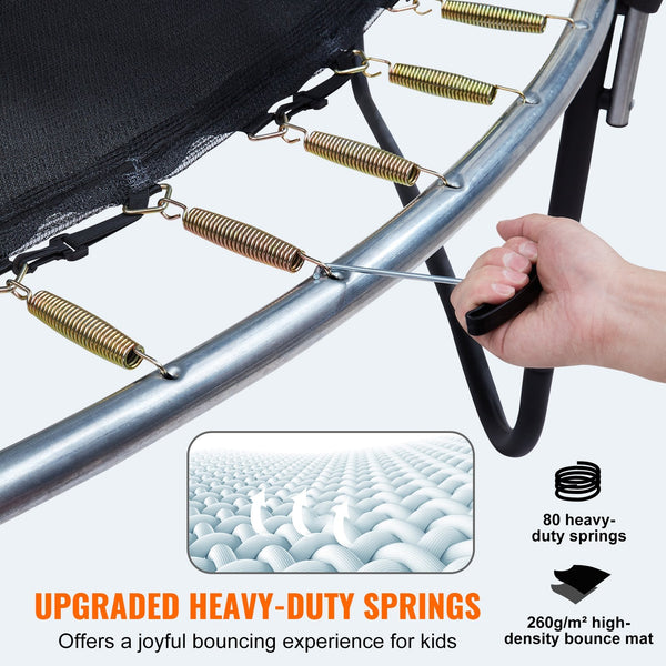 Vevor 14Ft Trampoline 450 Lbs With Enclosure Net Ladder And Curved Pole Heavy Duty Jumping Mat Spring Cover Padding Outdoor Recreational For Kids Adul