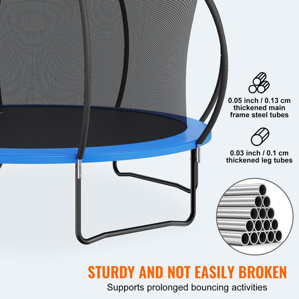 Vevor 14Ft Trampoline 450 Lbs With Enclosure Net Ladder And Curved Pole Heavy Duty Jumping Mat Spring Cover Padding Outdoor Recreational For Kids Adul