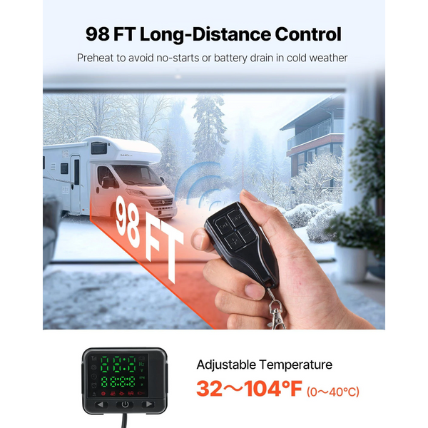 Diesel Air Heater 8 Kw Dc12 24V Fast Heating Parking With Remote Control And Square Color Digital Display Low Noise Voice Announcement For Rv Truck Ca