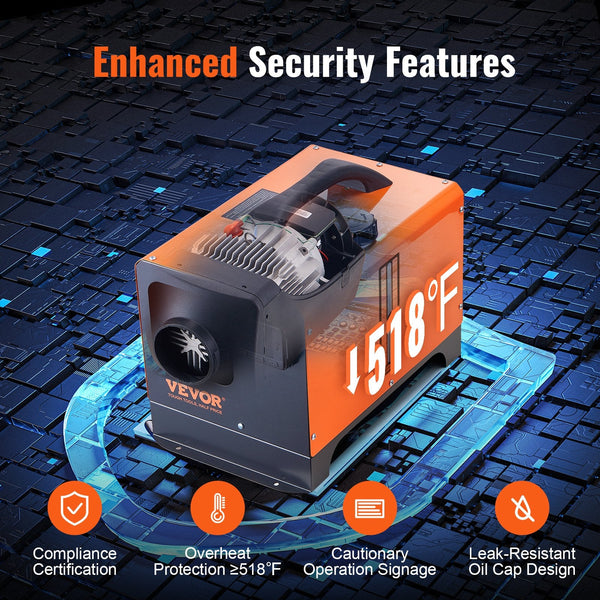 Vevor Diesel Air Heater 12V 5Kw All On One With Remote Control And Lcd Display 5L Fuel Tank Portable Parking Rapid Heating For Rv Trailer Camper Van B