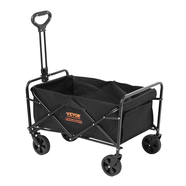 Vevor Folding Wagon Cart 2 Cu.Ft Heavy Duty All Terrain 220 Lbs Sports Camping Wheelbarrows Carts Wagons
