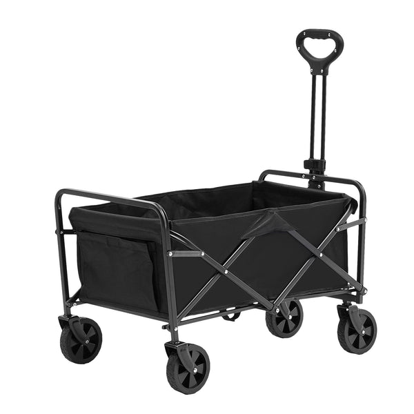 Vevor Folding Wagon Cart 2 Cu.Ft Heavy Duty All Terrain 220 Lbs Sports Camping Wheelbarrows Carts Wagons