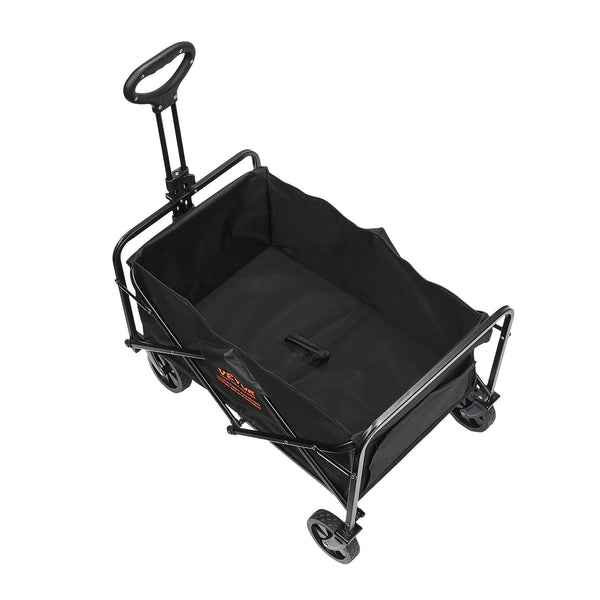 Vevor Folding Wagon Cart 2 Cu.Ft Heavy Duty All Terrain 220 Lbs Sports Camping Wheelbarrows Carts Wagons
