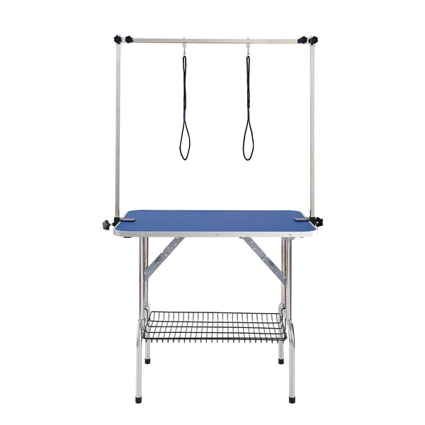 Vevor Pet Grooming Table Two Arms With Clamp 915 X 610Mm Dog Station Foldable Pets Stand For Medium And Small Dogs Free No Sit Haunch Holder Loop Bear