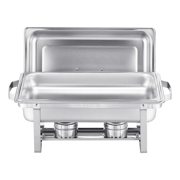 Vevor 8 Qt 2 Pack Rectangle Chafing Dish Buffet Set Fullsize Pan Stainless Steel Party Tableware & Serveware