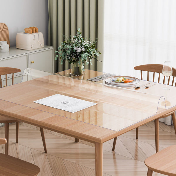 Vevor Plastic Table Cover 54 X Inch 2.0 Mm Thick Clear Protector Square Pvc Desk Mat Waterproof & Easy Cleaning Pad Tablecloth For Office Dresser Dini