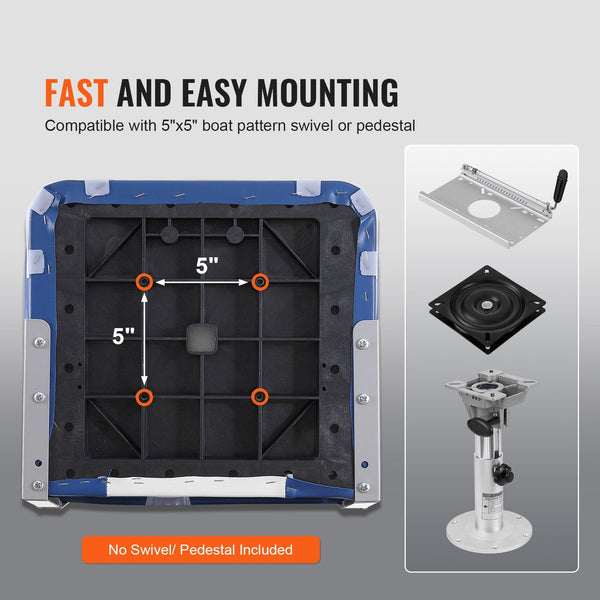 Vevor Boat Seat Low Back Fold Down Fishing Chair With Sponge Padding 2 Pack Boat Seats