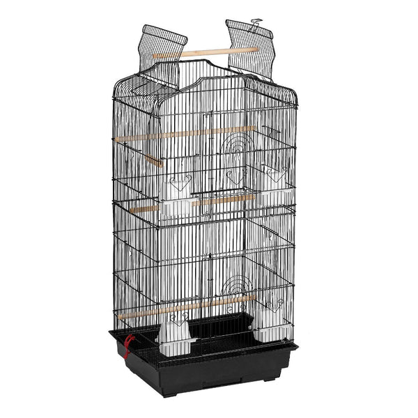 Large Bird Cage 62 In Open Top Parakeet With Rolling Stand Steel Flight Removable Tray Budgie Birdcage 4 Perches Parrot Bird Cages