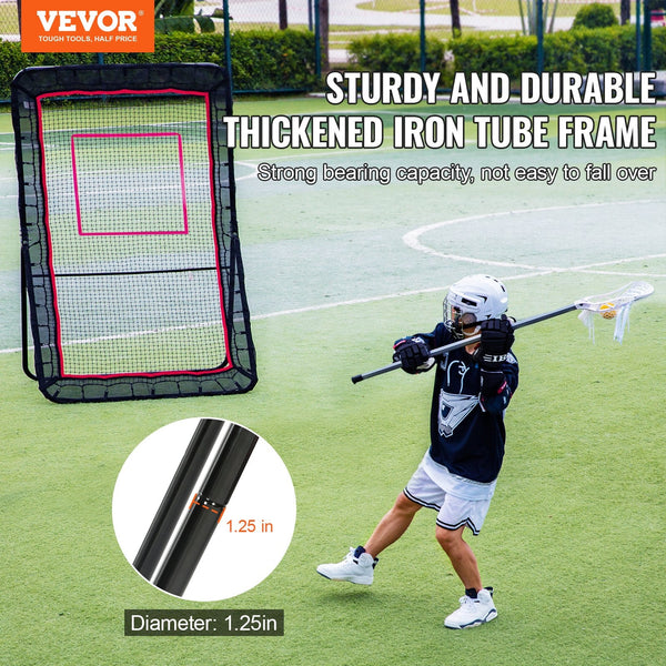 Vevor Lacrosse Rebounder For Backyard 5X7 Ft Bounce Net Pitchback Throwback Baseball Softball Return Training Screen Adjustable Angle Shooting Practic