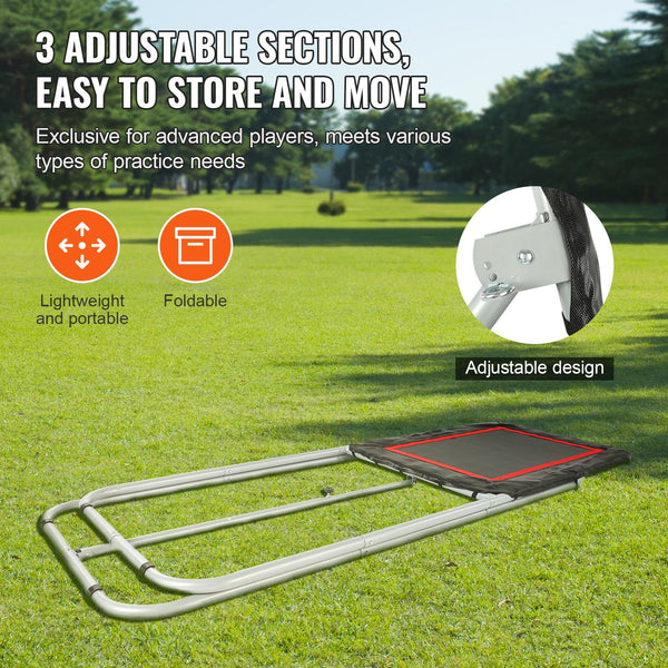 Vevor Folding Lacrosse Rebounder For Backyard 3X4 Ft Bounce Net Pitchback Throwback Baseball Softball Return Training Screen Adjustable Angle Shooting