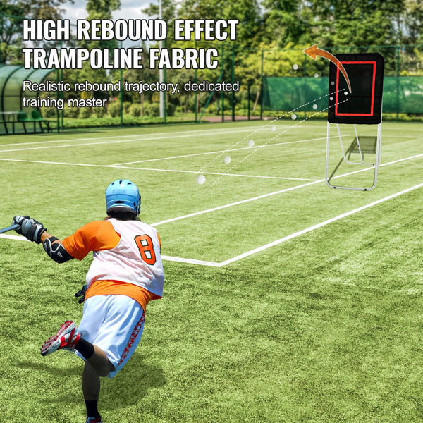 Vevor Folding Lacrosse Rebounder For Backyard 3X4 Ft Bounce Net Pitchback Throwback Baseball Softball Return Training Screen Adjustable Angle Shooting