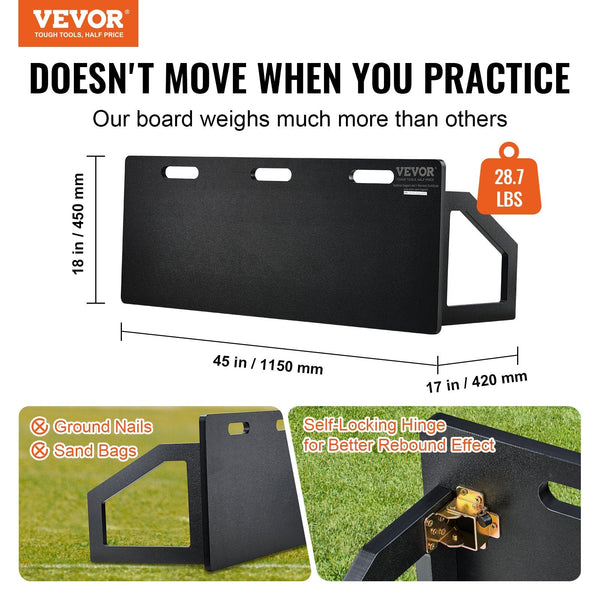 Soccer Rebounder Board 115X45 Cm Portable Wall With 2 Angles Foldable Hdpe Kickback Training Equipment For Kids And Adults Passing & Shooting Practice