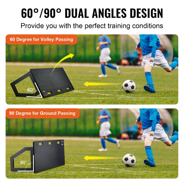 Soccer Rebounder Board 115X45 Cm Portable Wall With 2 Angles Foldable Hdpe Kickback Training Equipment For Kids And Adults Passing & Shooting Practice