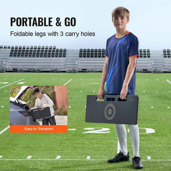 Soccer Rebounder Board 32"X12" Portable Wall With Angles Foldable Hdpe Kickback Training Equipment For Kids And Adults Passing & Shooting Practice Tra