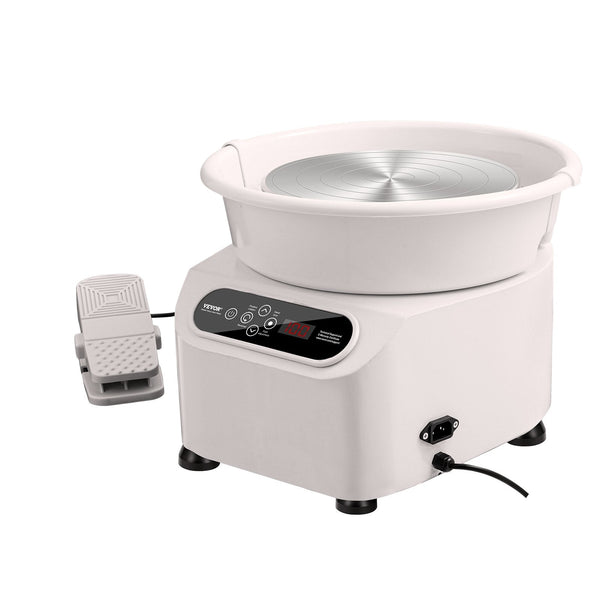 Vevor Pottery Wheel 11 Inch Forming Machine 450W Electric With Foot Pedal And Lcd Touch Screen Direct Drive Ceramic Shaping Tools Diy Art Craft White