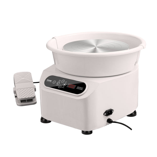 Vevor Pottery Wheel 11 Inch Forming Machine 450W Electric With Foot Pedal And Lcd Touch Screen Direct Drive Ceramic Shaping Tools Diy Art Craft White