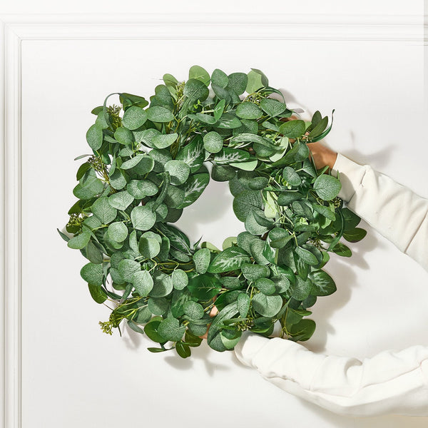 Vevor Artificial Decorative Wreath 66.04 Cm Green Eucalyptus Leaves Year Round Artificial Plants