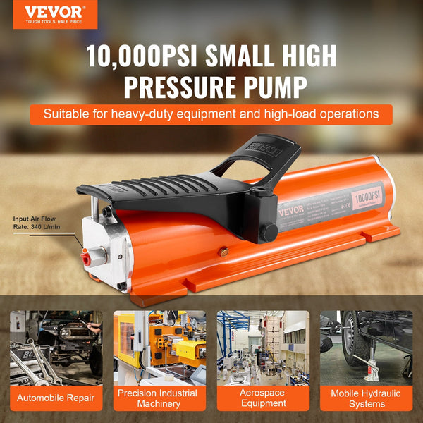 10000Psi Air Hydraulic Pump 0.18 Gal Reservoir Npt 3/8 In Oil Outlet 1/4 Inlet Metal Shell Actuated Treadle Foot For Precision Industrial Machinery An