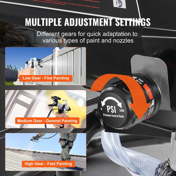 Vevor Stand Airless Paint Sprayer 950W 3000Psi High Efficiency Electric Fine And Even Painting Effect Handheld Sprayers For Home Interior Exterior Fur