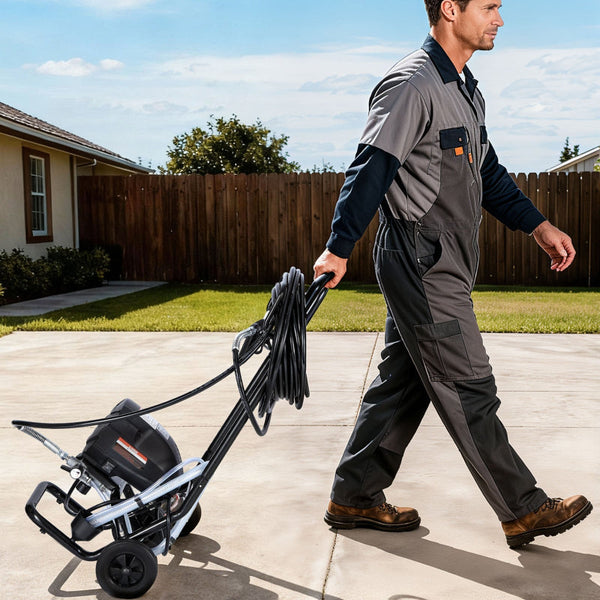 Stand Airless Paint Sprayer 650W 3000Psi High Pressure With Cart Cleaning Brush Hose Extension Rod Nozzles Electric Machine For House Exterior And Int