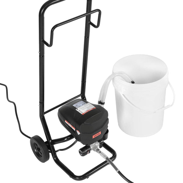 Stand Airless Paint Sprayer 650W 3000Psi High Pressure With Cart Cleaning Brush Hose Extension Rod Nozzles Electric Machine For House Exterior And Int