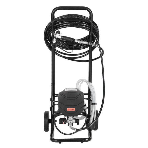 Stand Airless Paint Sprayer 650W 3000Psi High Pressure With Cart Cleaning Brush Hose Extension Rod Nozzles Electric Machine For House Exterior And Int
