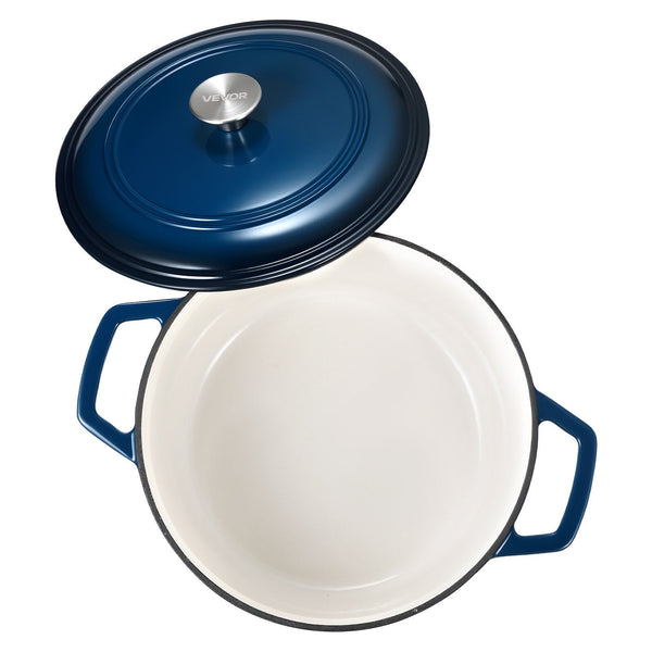 Enameled Cast Iron Dutch Oven 5.7L Pot With Lid And Dual Handles Heavy Duty Durable Cookware Pan Induction Compatible Up To 260 For Braising Stews Roa