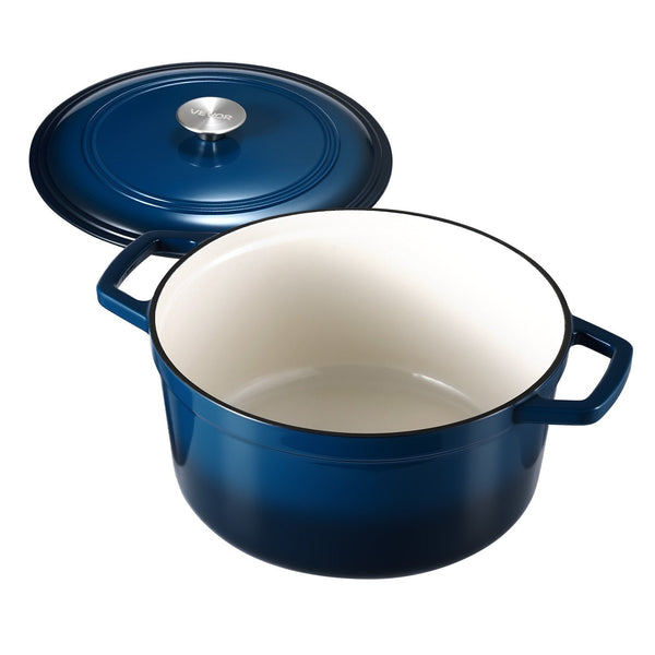 Enameled Cast Iron Dutch Oven 5.7L Pot With Lid And Dual Handles Heavy Duty Durable Cookware Pan Induction Compatible Up To 260 For Braising Stews Roa
