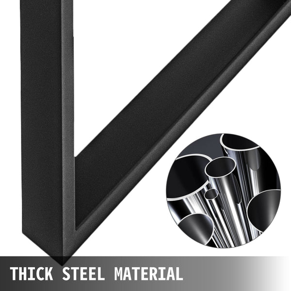 Vevor Black Metal Table Legs Set Of 2 Steel 35X28 Inch Dining Office Computer Desk Bench Country Style Diy Furniture Dining Table Legs