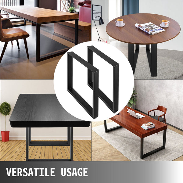 Vevor Black Metal Table Legs Set Of 2 Steel 35X28 Inch Dining Office Computer Desk Bench Country Style Diy Furniture Dining Table Legs