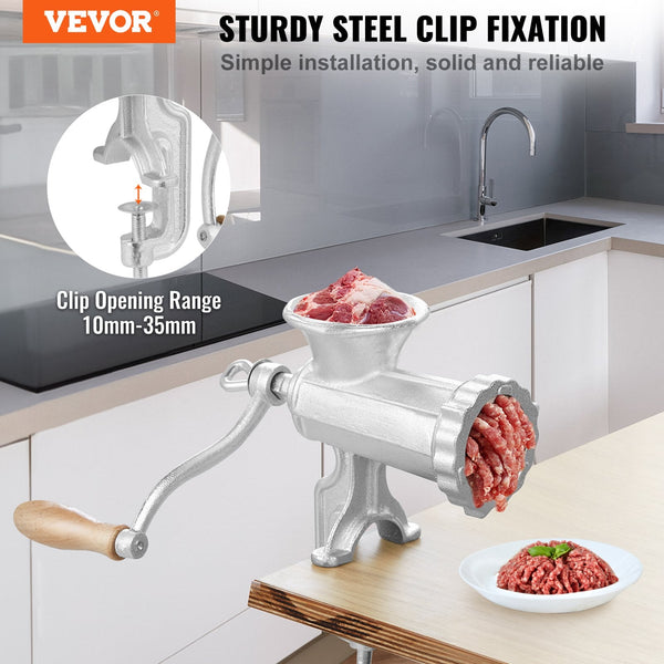 Vevor Manual Meat Grinder Heavy Duty Cast Iron & Steel Table Clamp Food Processors