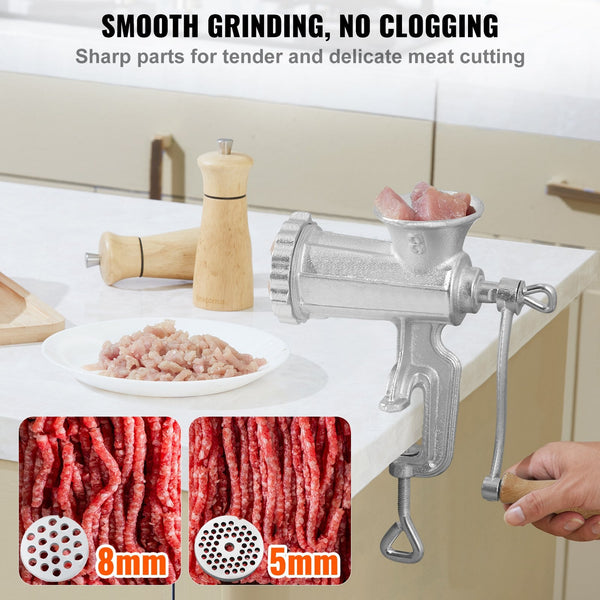 Vevor Manual Meat Grinder Heavy Duty Cast Iron & Steel Table Clamp Food Processors