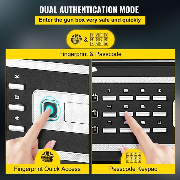 Safe Box 1.7 Cu.Ft Fingerprint For Money With 2 Keys & Digital Keypad Q235 Steel Storing Cash Jewelry Pistols Documents Watches In Home Office Hotel S