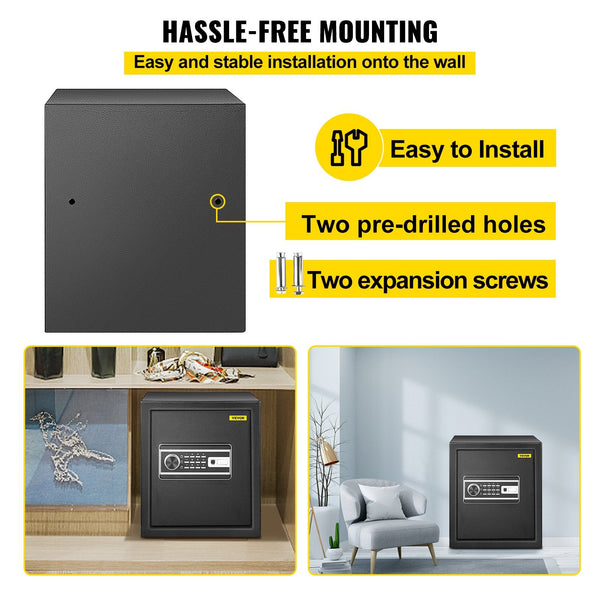 Safe Box 1.7 Cu.Ft Fingerprint For Money With 2 Keys & Digital Keypad Q235 Steel Storing Cash Jewelry Pistols Documents Watches In Home Office Hotel S