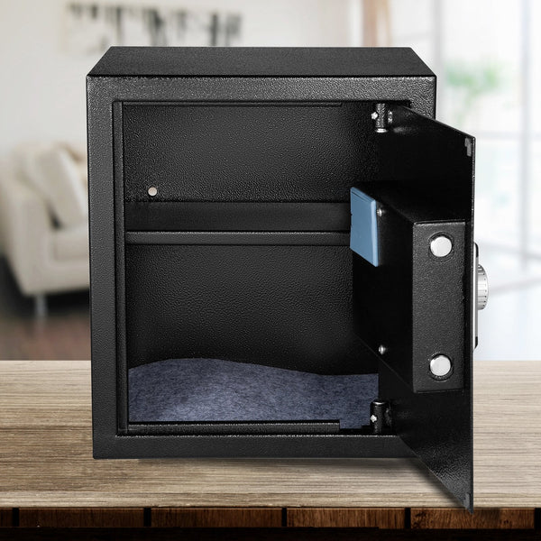 Safe Box 1.7 Cu.Ft Fingerprint For Money With 2 Keys & Digital Keypad Q235 Steel Storing Cash Jewelry Pistols Documents Watches In Home Office Hotel S