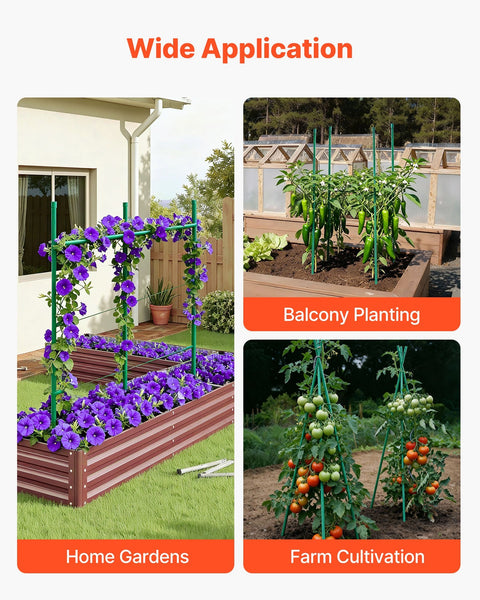 Garden Stakes 50 Pack 1170 Mm Plastic Coated Metal Tomato Sticks For Plants Support With Pointed End And Non Slip Bumps Growing Climbing Outdoor Veget